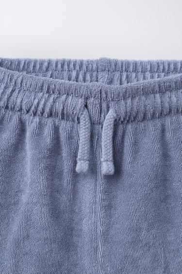 ENSEMBLE DE JOGGING POLO ET BERMUDA EFFET ÉPONGE - Bleu moyen de Zara - Image 3