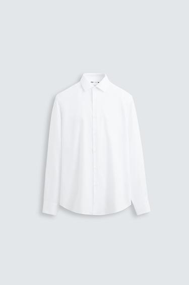 CAMISA SLIM FIT ESTRUCTURA - Blanco de Zara