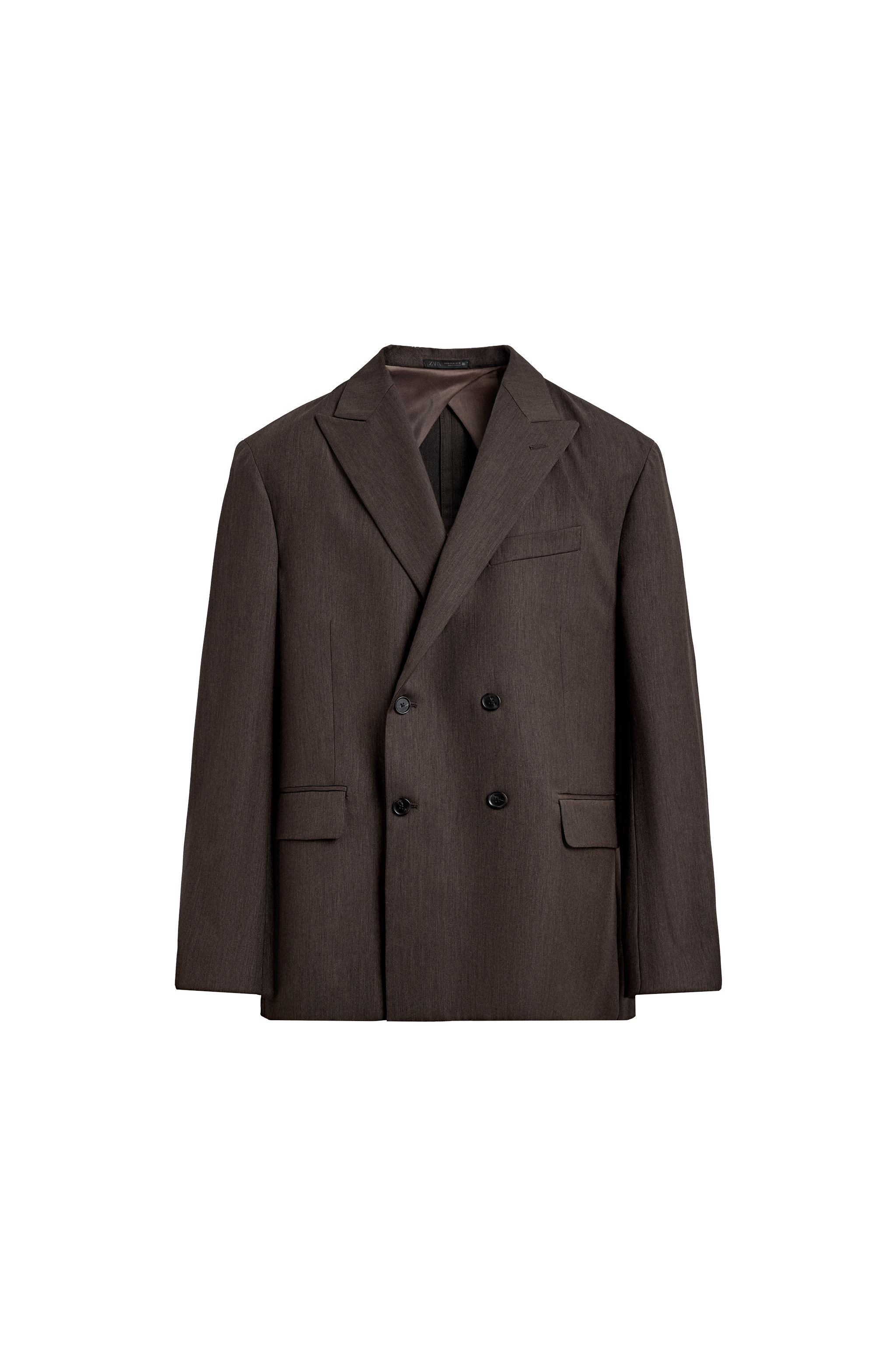 3月だけ！ ZARA MAN リラックスフィット ダブルブレストジャケット 新品 リラックスフィット ダブルブレスト ブレザー - ライトキャメル | ZARA
