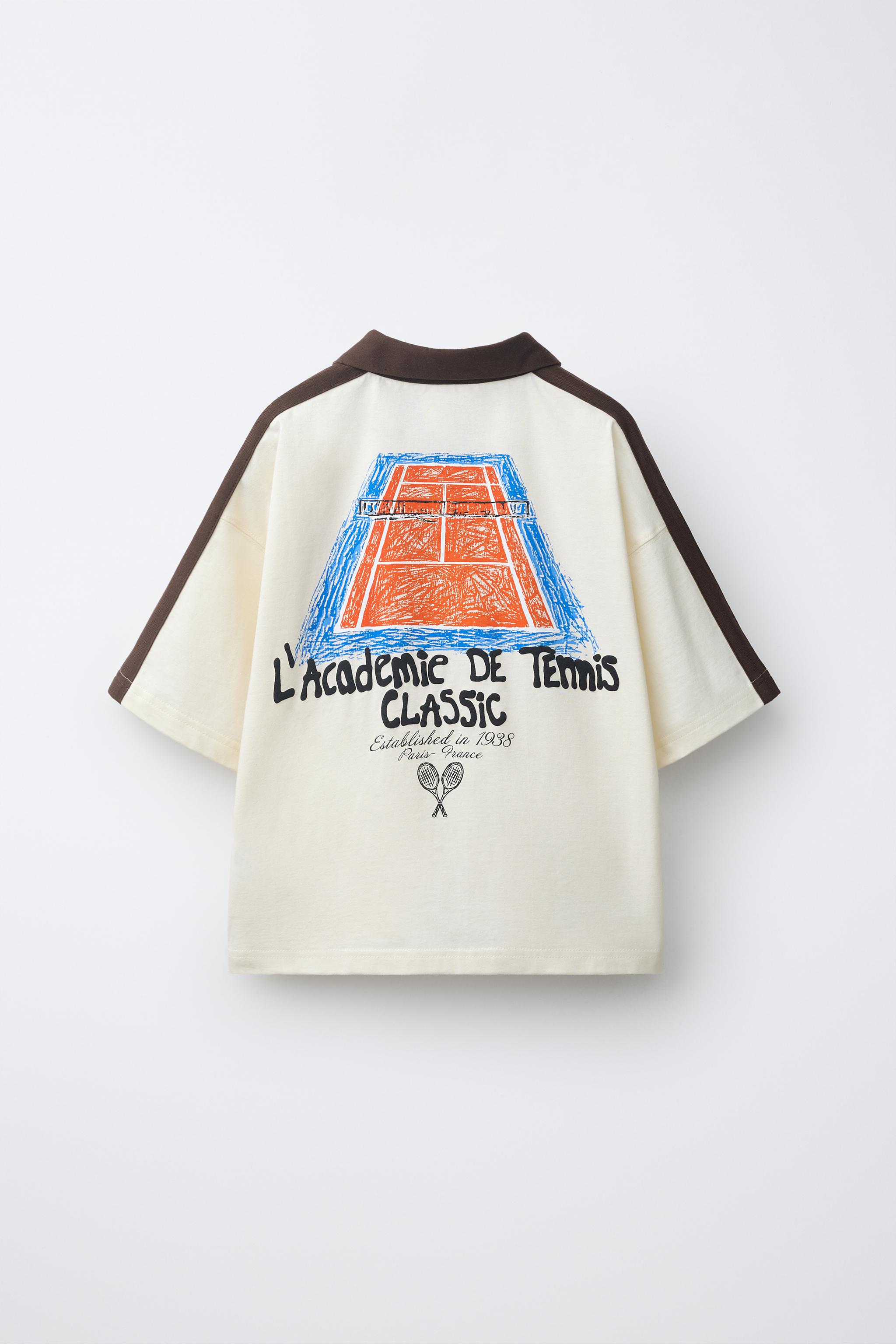 Детские рубашки Zara TENNIS PRINT POLO SHIRT — фото 3