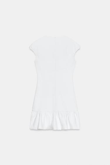 RUFFLED HEM MINI DRESS - White by Zara - Image 3
