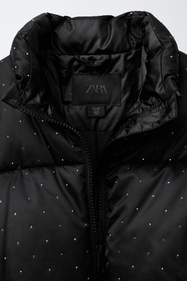 RHINESTONE-DETAIL PUFFER JACKET - Black by Zara - Image 6