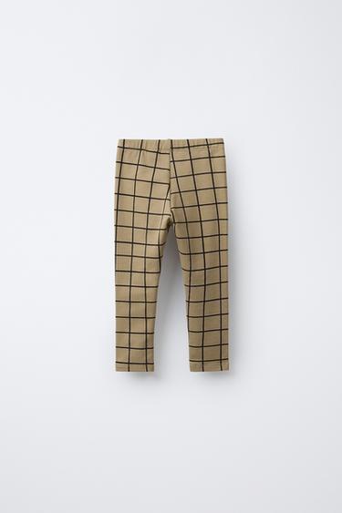 LEGGING À CARREAUX ET ÉTIQUETTE - Beige de Zara - Image 1