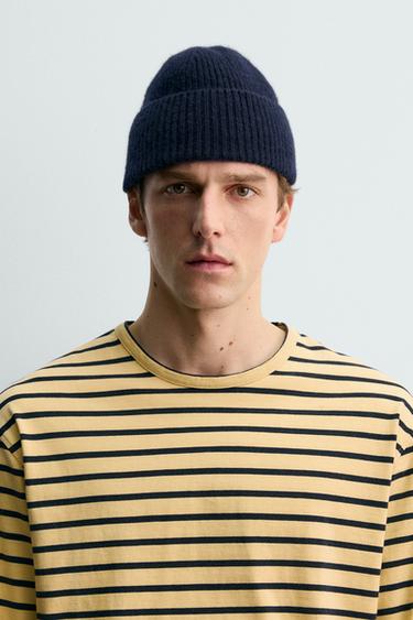 GORRO BEANIE 100% CASHMERE AARON LEVINE X ZARA - Marino de Zara - Imagen 0