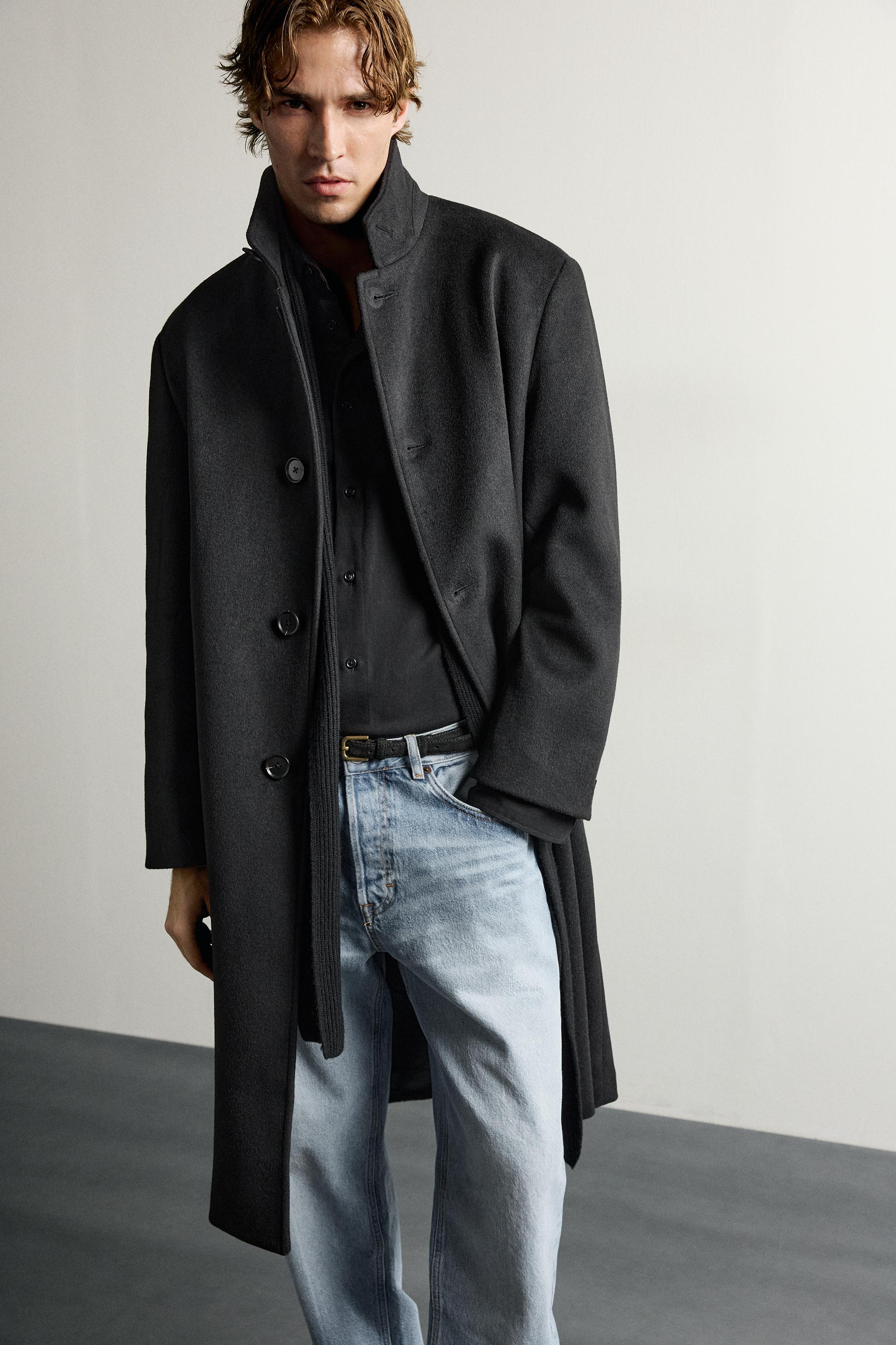 RELAXED-FIT HIGH-COLLAR COAT