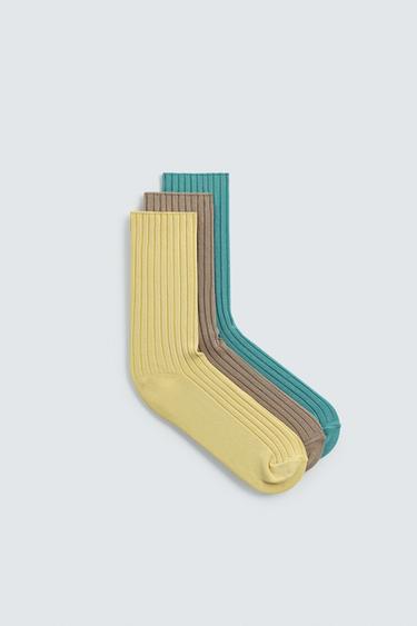 Zara WASHED RIB SOCKS 3-PACK LIMITED EDITION - various