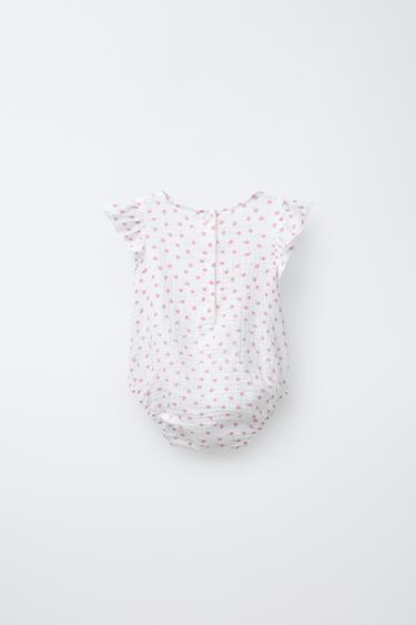 FLORAL TEXTURED BODYSUIT - Oyster-white by Zara - Image 1