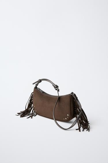 FRINGED SHOULDER BAG — Brown 2