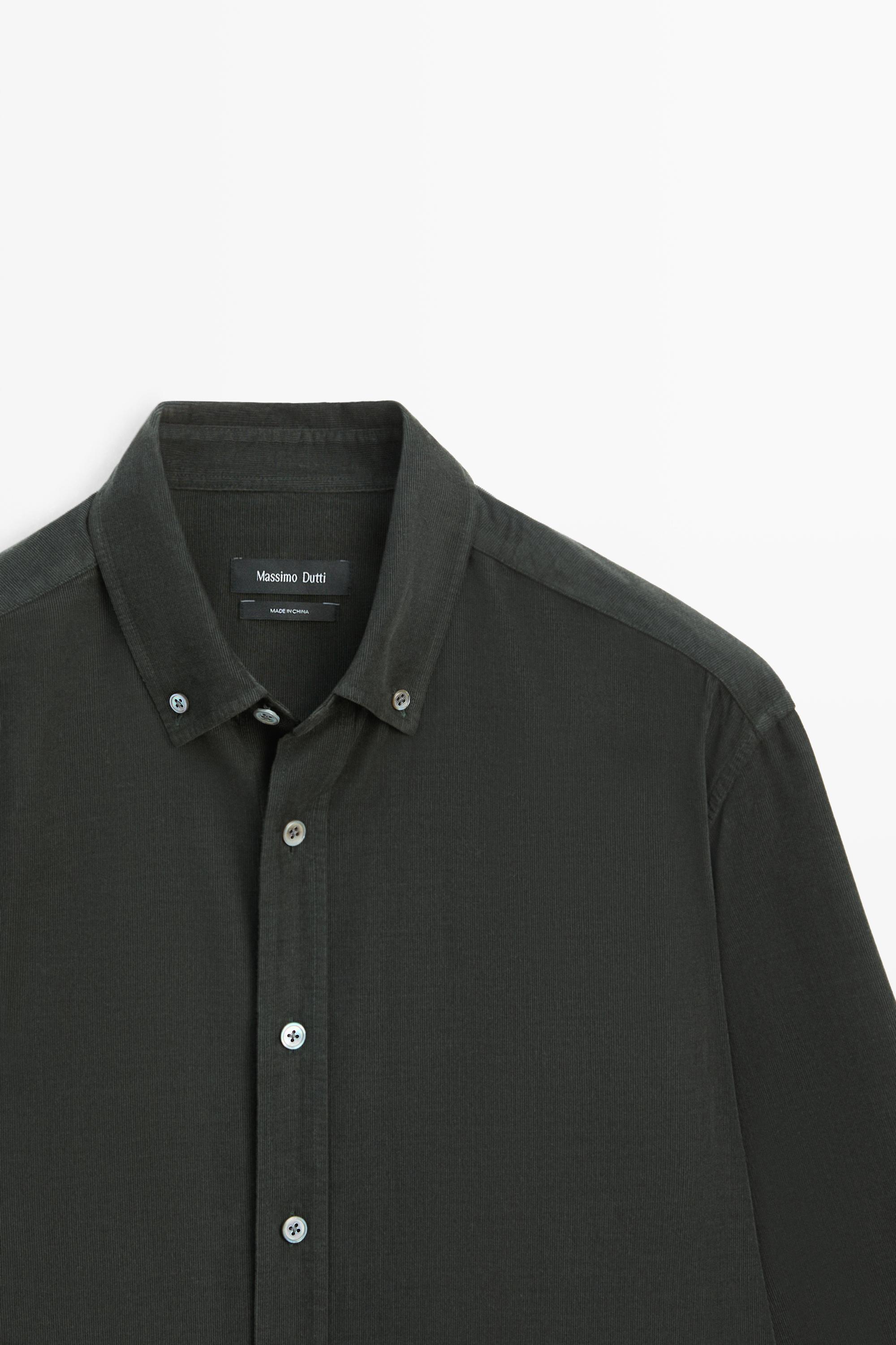 Regular fit needlecord shirt