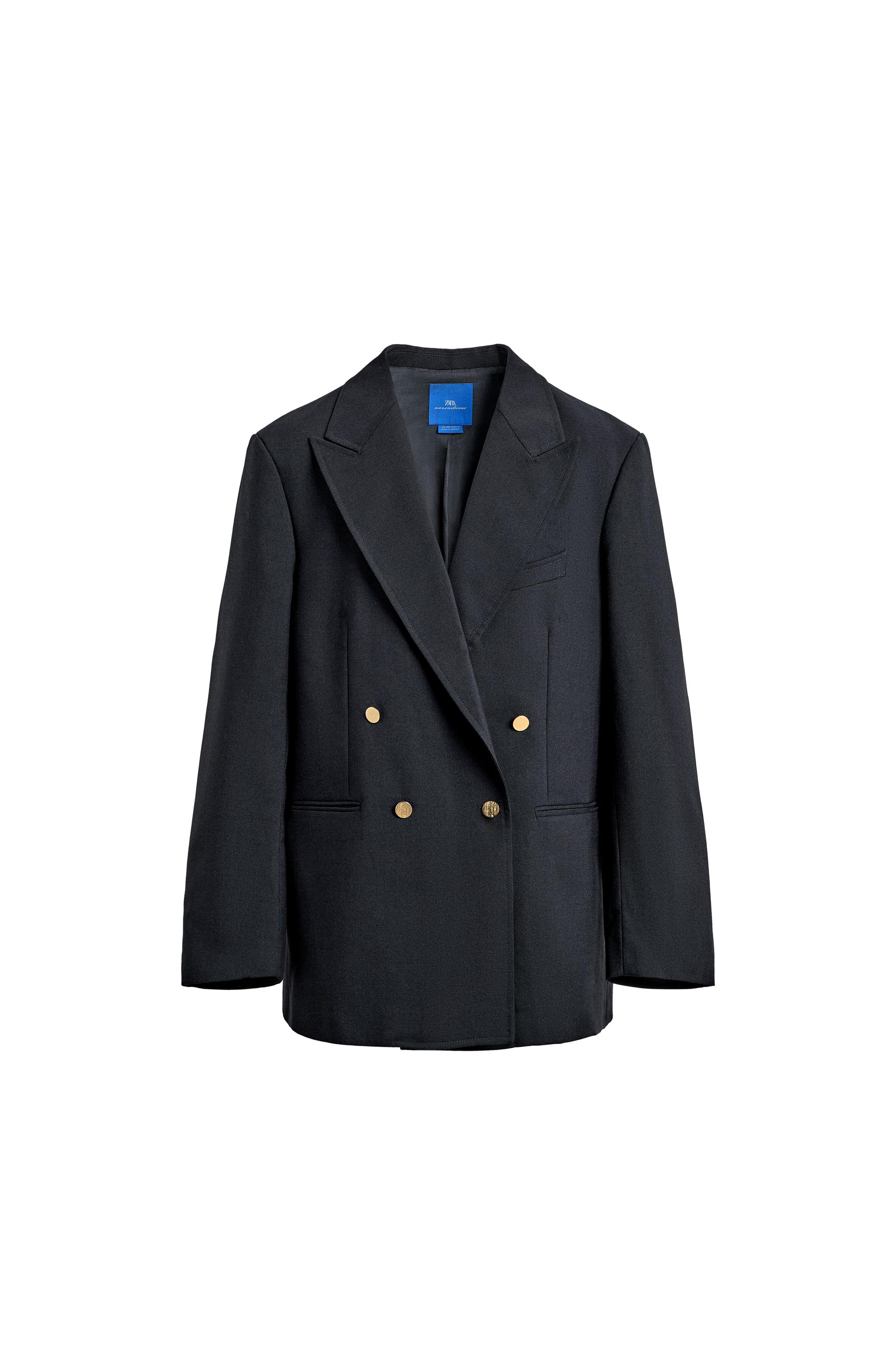 ダブルブレスト仕様100%ウールブレザーARON LEVINE X ZARA - ネイビー