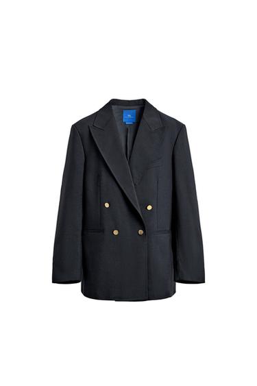 BLAZER CRUZADA 100% LANA AARON LEVINE X ZARA - Marino de Zara