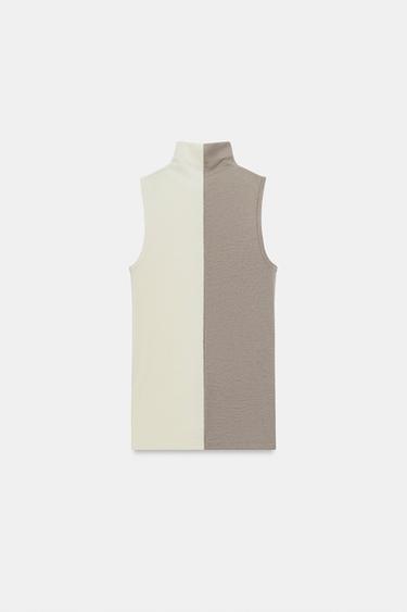 HALTER SLEEVELESS T-SHIRT - Ecru / Beige by Zara - Image 4