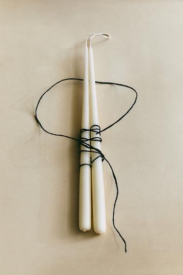 VELA DECORATIVA LARGA (PACK DE 2) - Blanco de Zara
