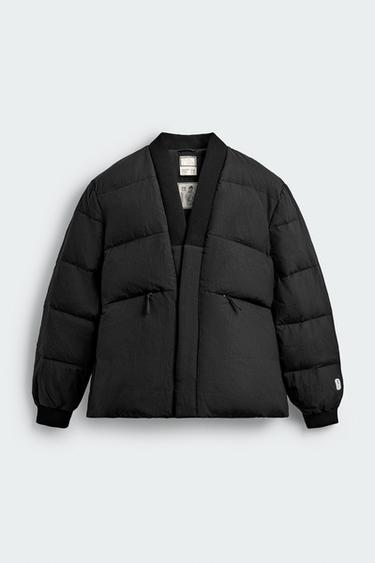 Zara KIMONO PUFFER JACKET X SR_A - Black