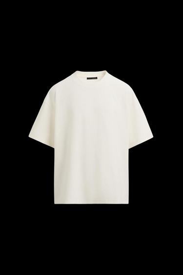 Zara HEAVYWEIGHT TEXTURED T-SHIRT - Oyster-white - Image 0
