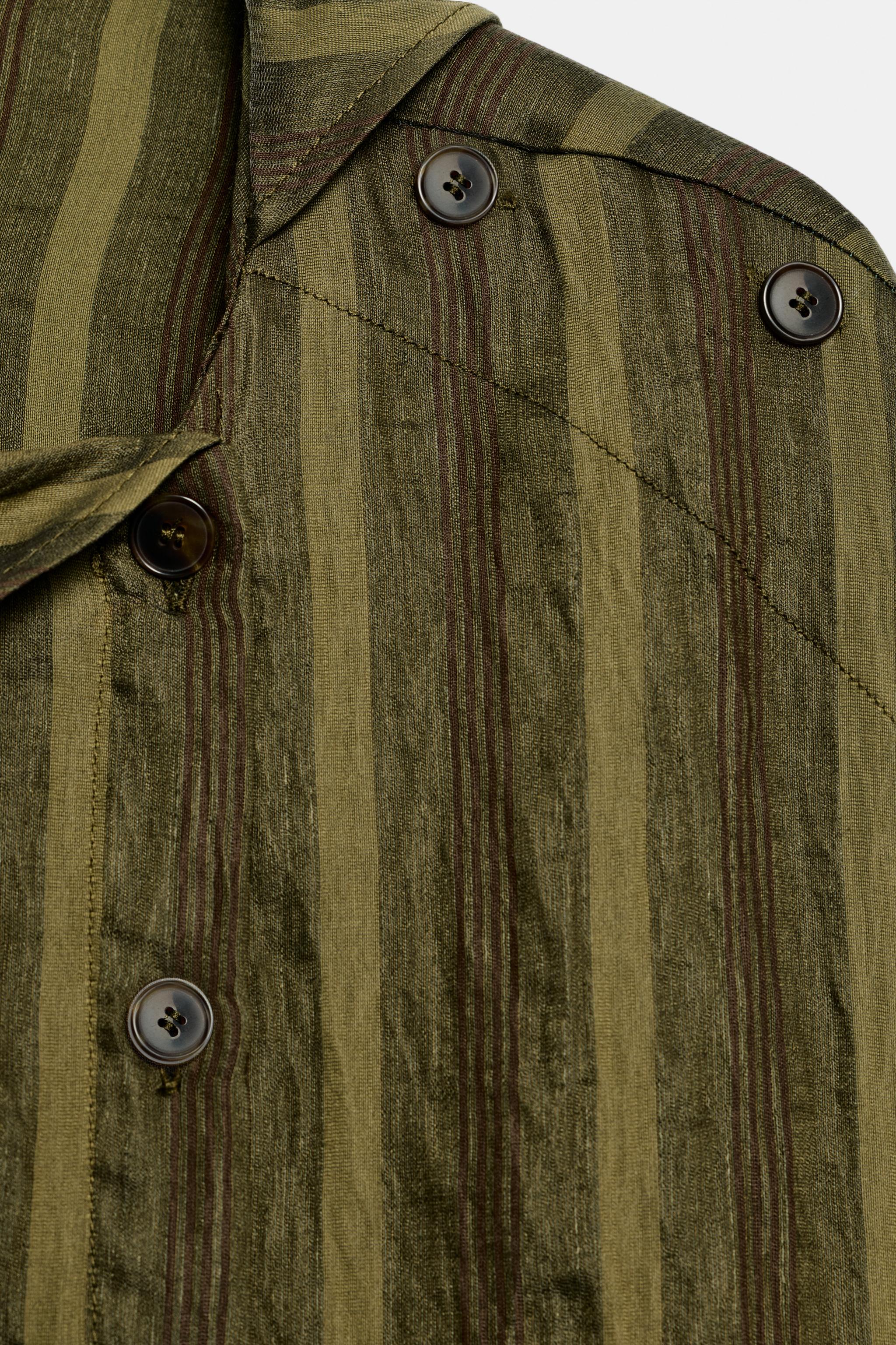 Женские рубашки Zara STRIPED WRAP SHIRT — фото 9