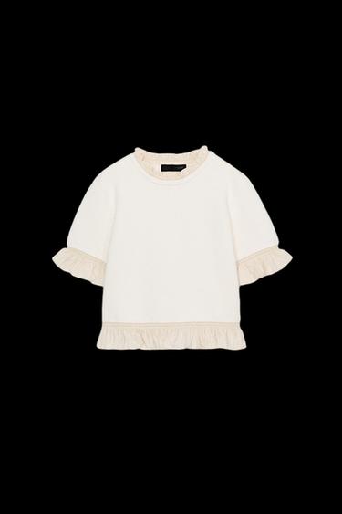 JERSEY PUNTO COMBINADO MANGA CORTA - Crudo de Zara