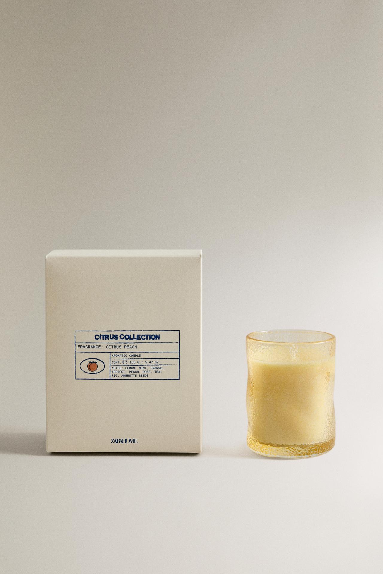 (155 G) CITRUS PEACH SCENTED CANDLE — Peach