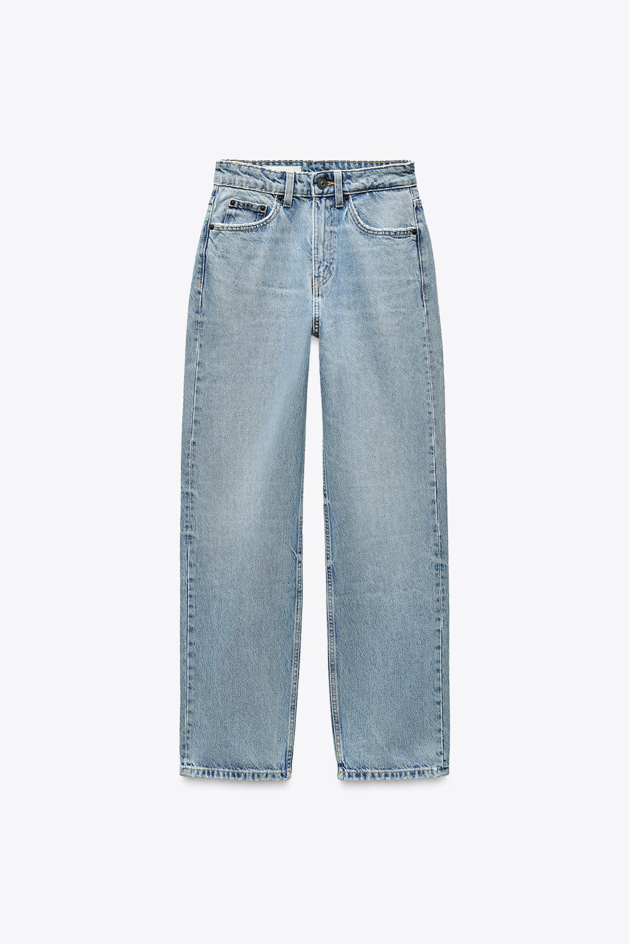 TRF MOM FIT ハイライズ デニムパンツ - ライトグレー | ZARA