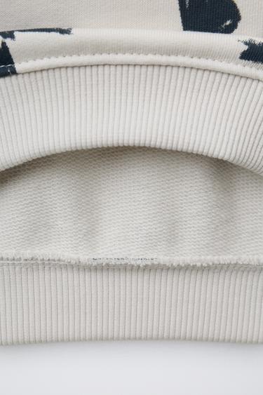 PRINTED RIB SWEATSHIRT AND JOGGERS SET - Pearl grey by Zara - Image 3