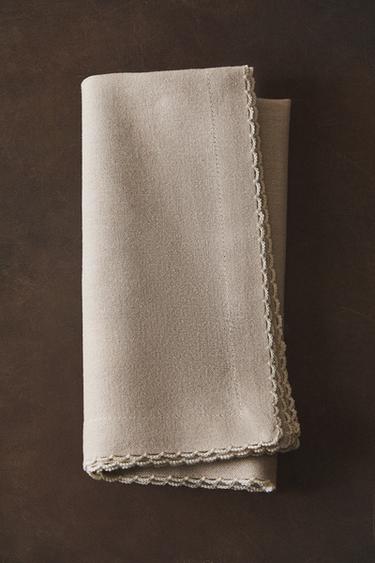 ZESTAW SERWETEK FALOWANE (ZESTAW 2 SZT.) - Jasnobeżowy Zara