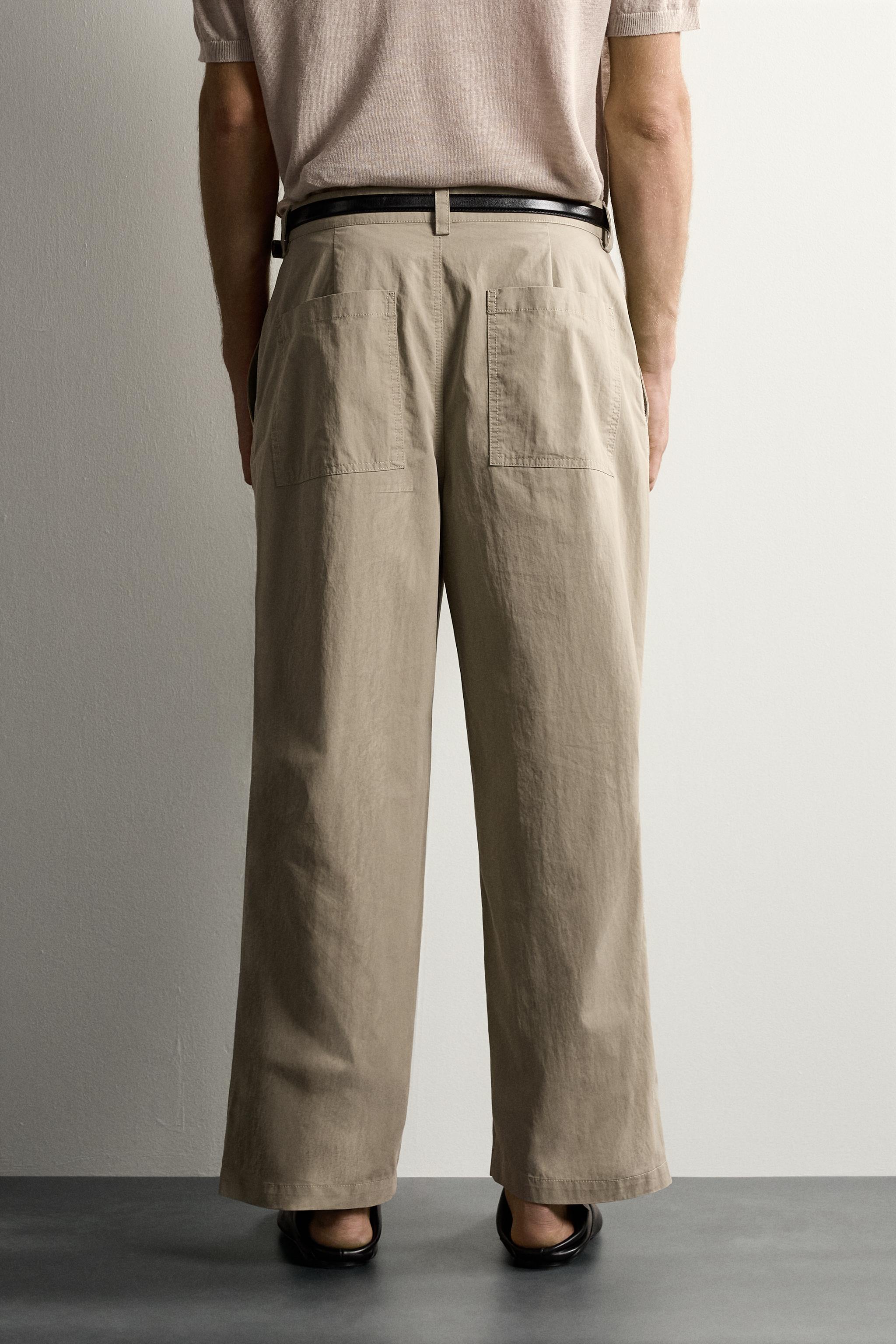 Мужские брюки Zara RELAXED FIT DARTED PANTS — фото 3