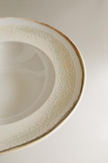 Zara STONEWARE PASTA PLATE - Ecru