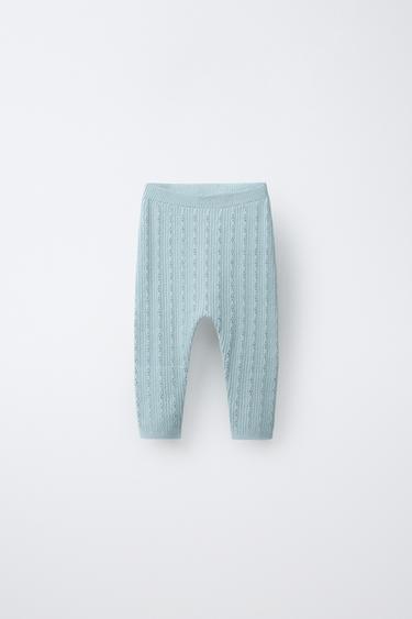 POINTELLE KNIT LEGGINGS - Light turquoise by Zara