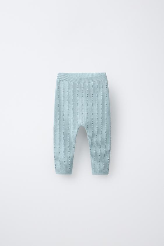 LEGGING DE TRICÔ POINTELLE - Turquesa-claro da Zara - Imagem 0