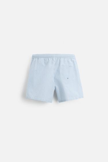 MAILLOT DE BAIN COURT SEERSUCKER - Bleu ciel de Zara - Image 7
