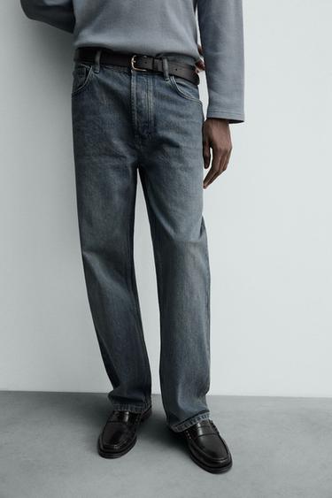 STRAIGHT ANKLE FIT JEANS - Blue / Grey by Zara - Image 4