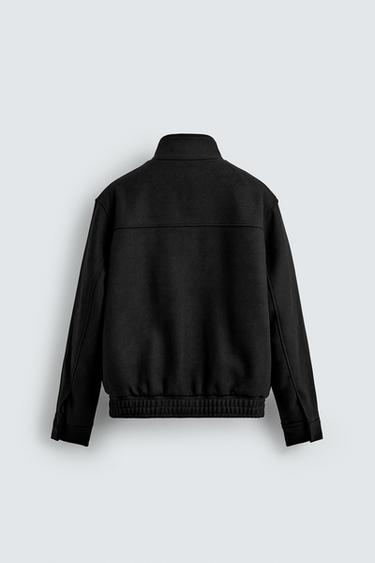 WOOL BLEND ZIP-UP JACKET - Black by Zara - Image 7