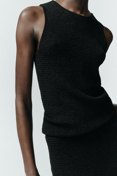 TOP LISO ESTRUCTURA - Negro de Zara