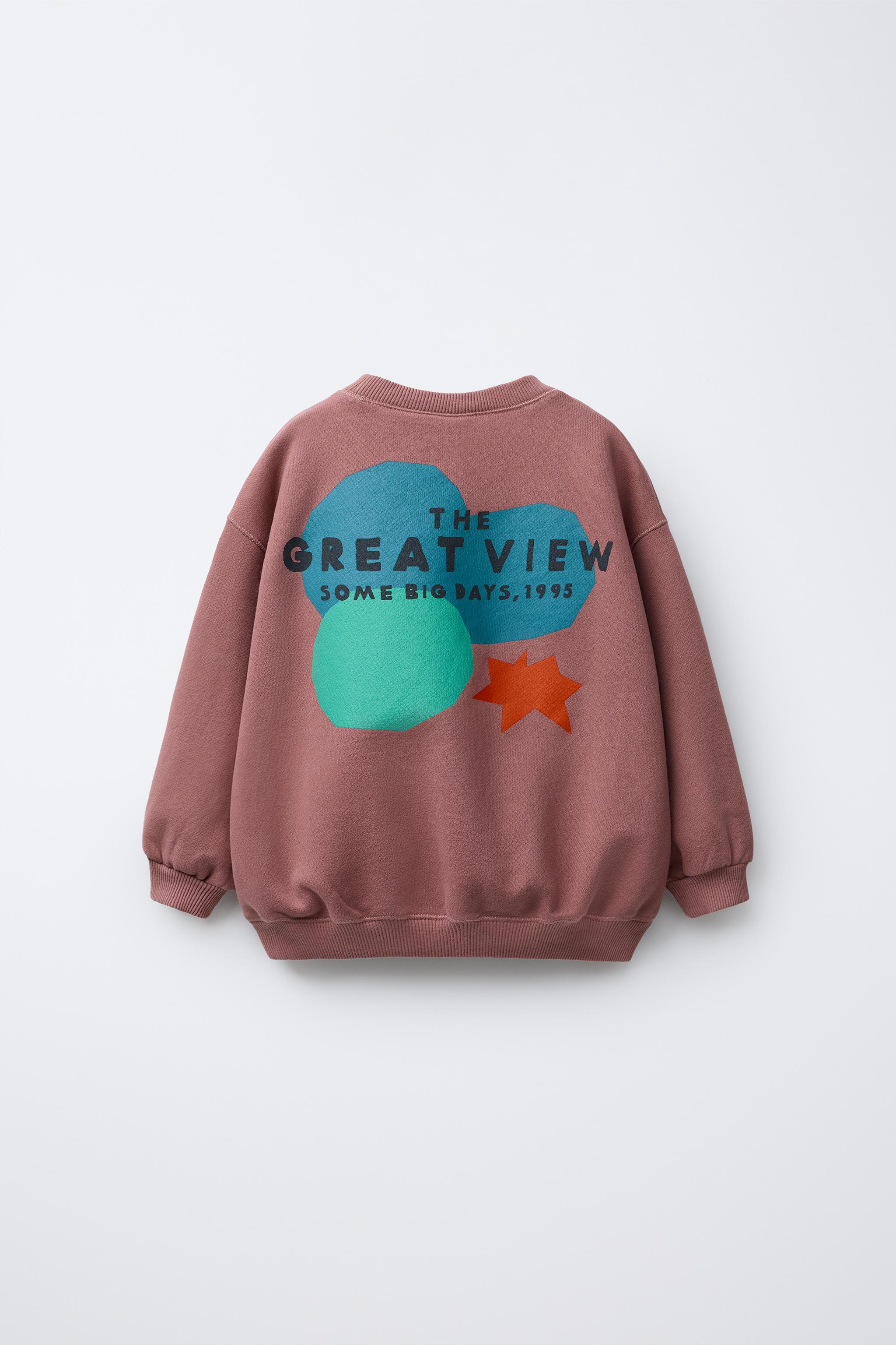 SHAPES PRINTED SWEATSHIRT - Dusty pink | ZARA United States