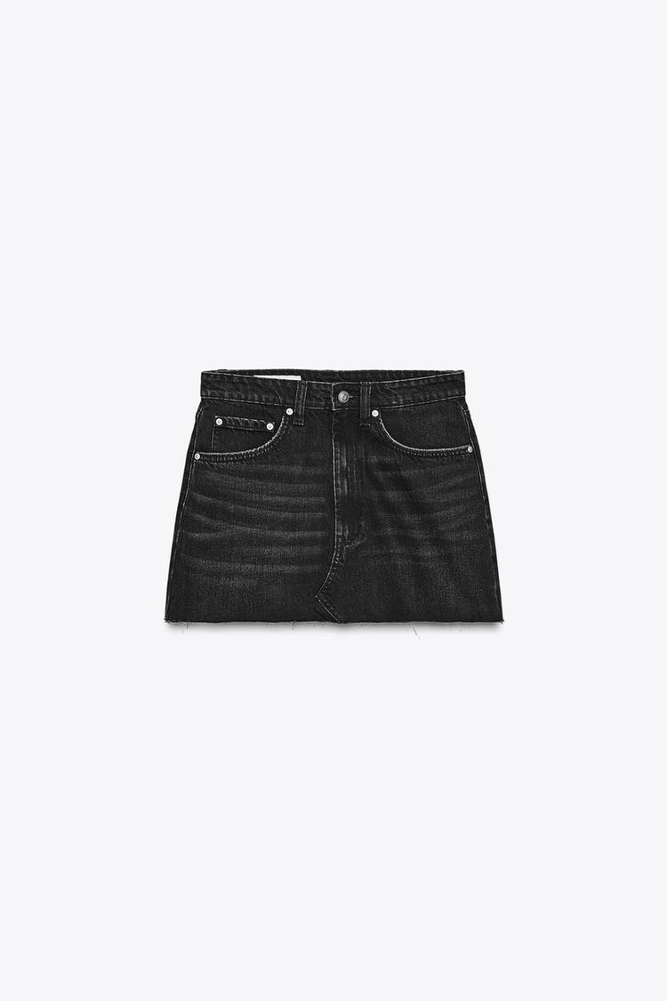 TRF DENIM MINI SKIRT Black ZARA New Zealand