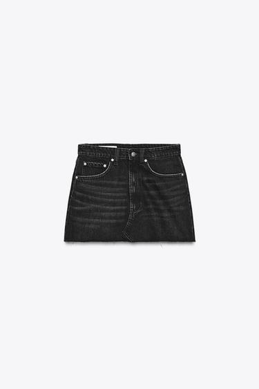 FALDA MINI DENIM TRF - Negro de Zara - Imagen 0