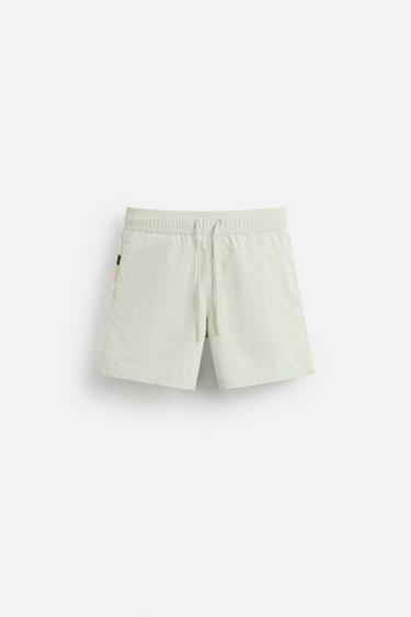 REGULAR COLOUR BLOCK SWIM SHORTS - Sea green by Zara