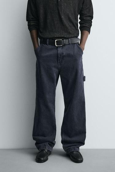 Zara CARPENTER POCKET JEANS - Blue