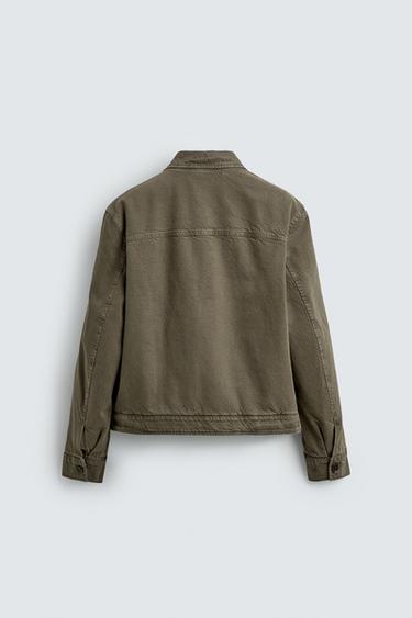 WASHED COTTON JACKET - Light green by Zara - Image 8