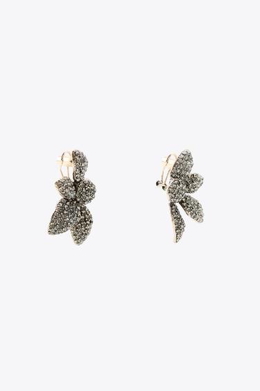 BOUCLES D'OREILLES FLEUR ÉVENTAIL BIJOUX - Gris anthracite de Zara - Image 3