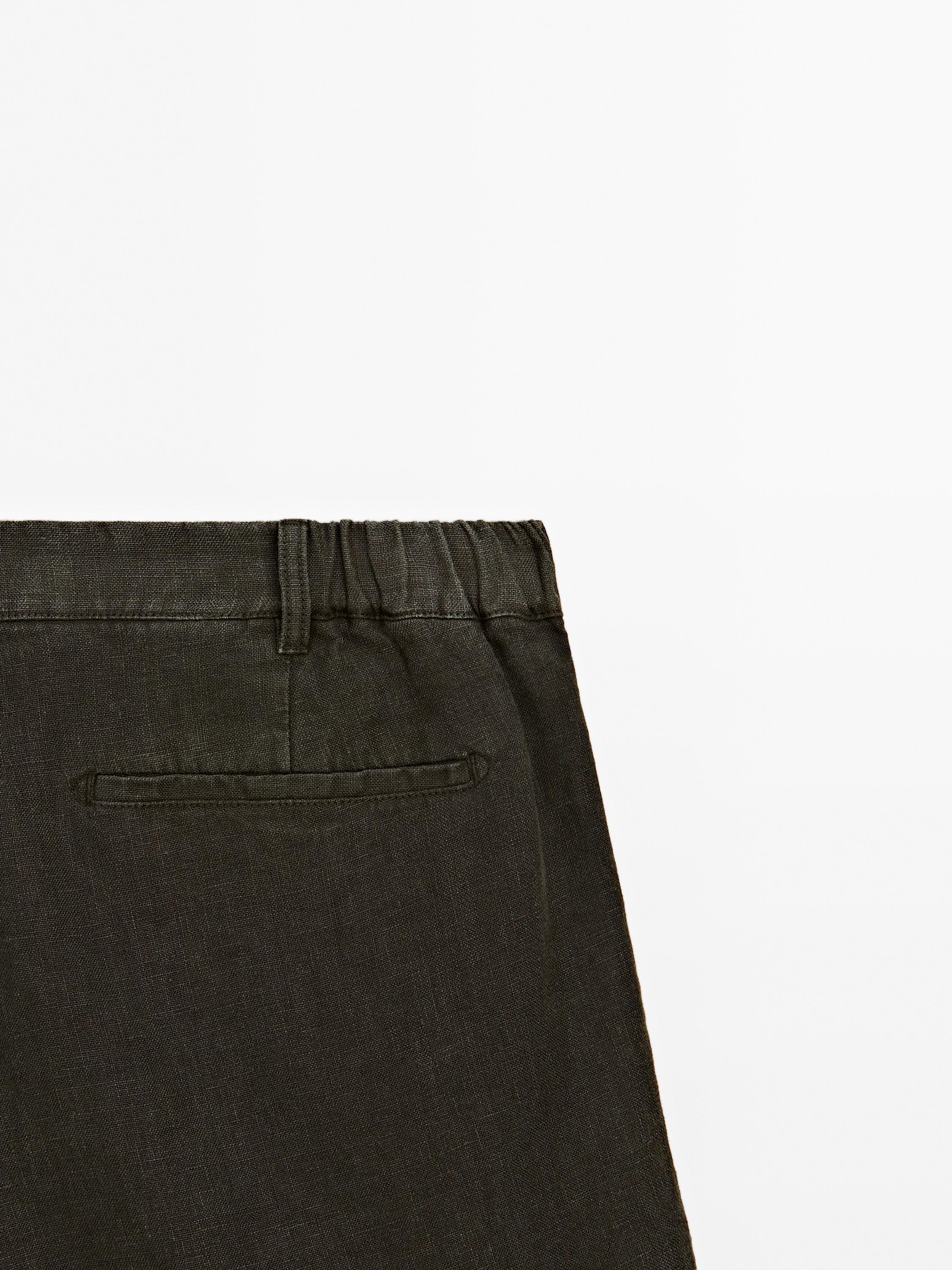 100% linen Bermuda shorts