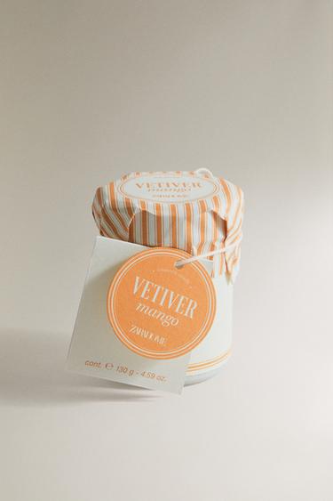 (130 G) VETIVER MANGO SCENTED CANDLE - Orange by Zara - Image 3