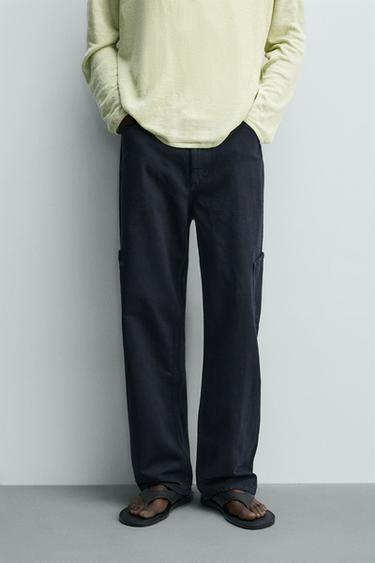БРЮКИ КАРГО STRAIGHT FIT — МОРСКОЙ ТЕМНО-СИНИЙ от Zara