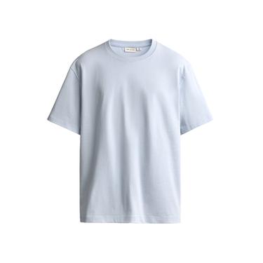 Zara SHORT SLEEVE HEAVYWEIGHT T-SHIRT - Light sky blue