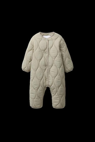 Zara LONG PADDED JUMPSUIT - Light green - Image 0