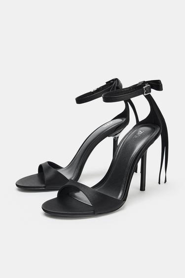 BOW ANKLE STRAP SANDALS - Black by Zara - Image 5