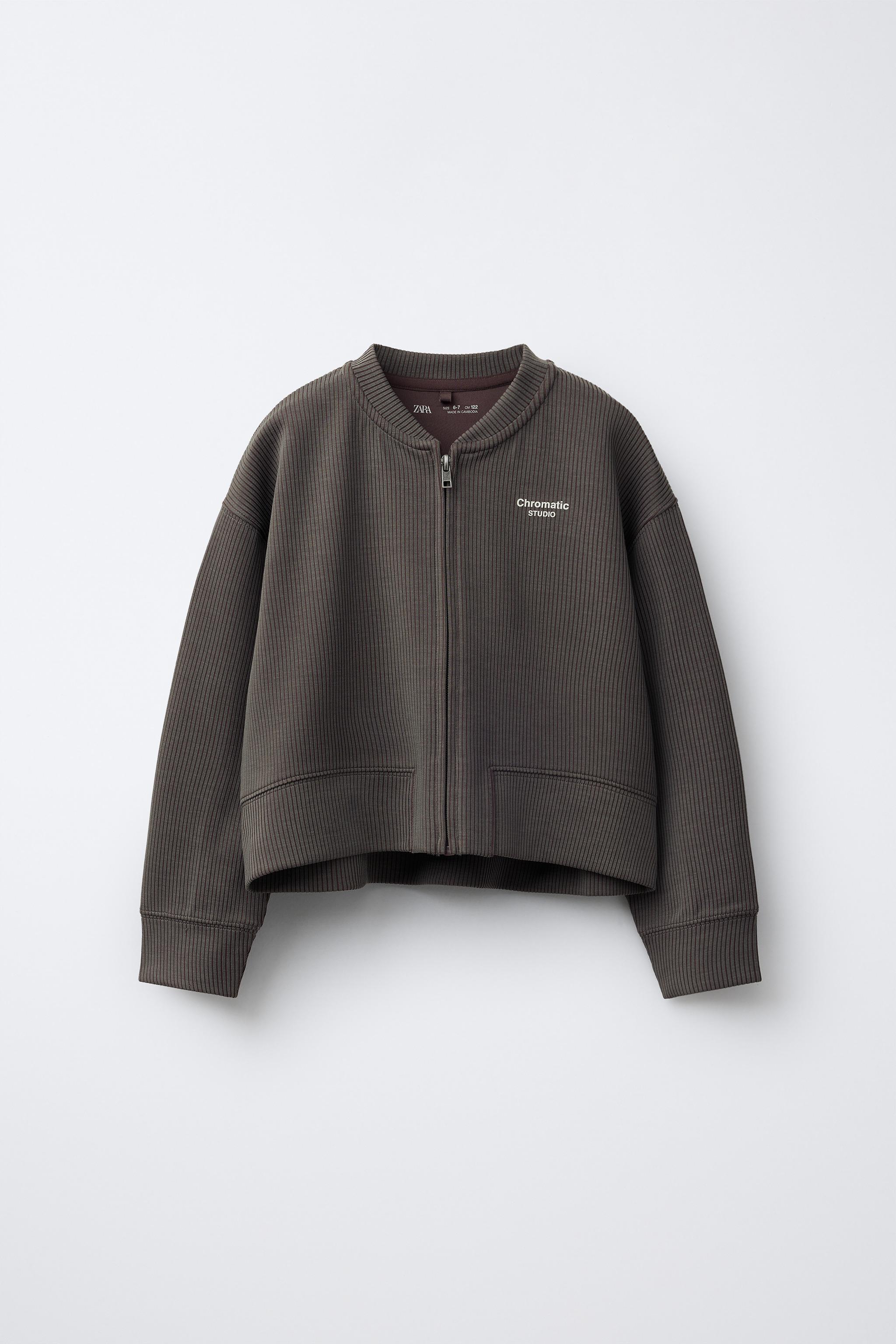 RIBBED BOMBER JACKET WITH MODAL - Chocolate | ZARA United States