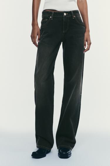 TRF LOW-RISE WIDE-LEG JEANS - Brown by Zara - Image 1