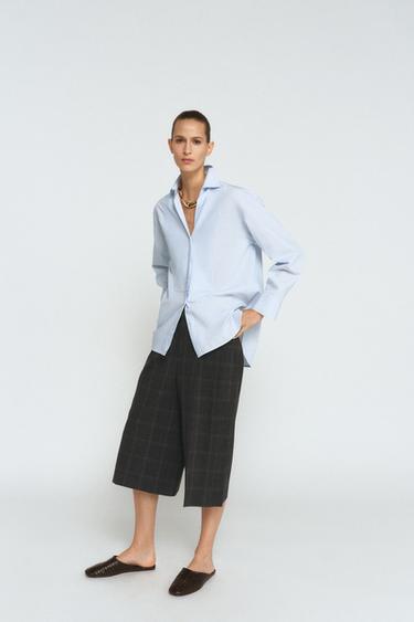 Zara ZW COLLECTION POPLIN SHIRT - striped - Image 0