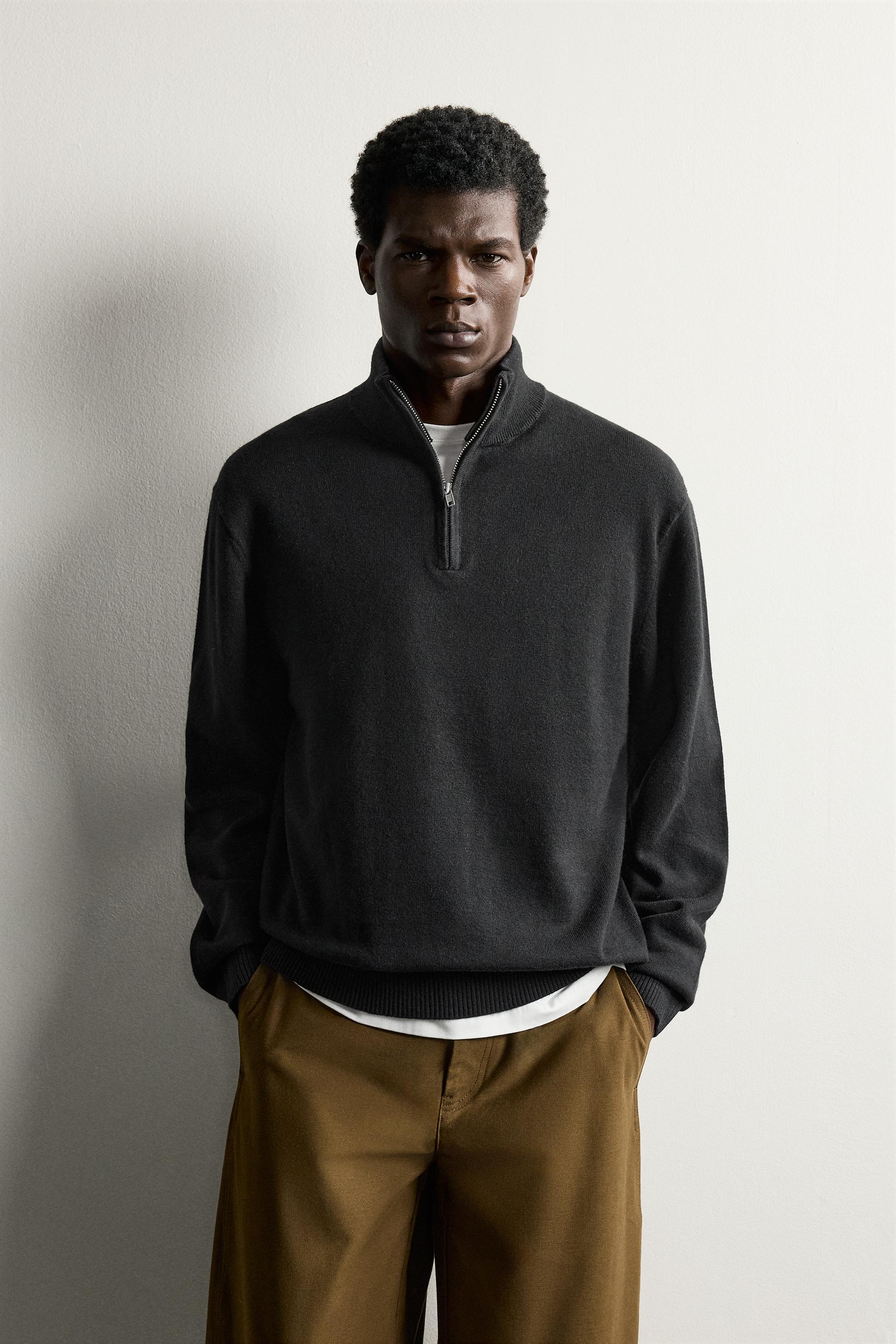 PULL COL ZIPPÉ COTON - LAINE